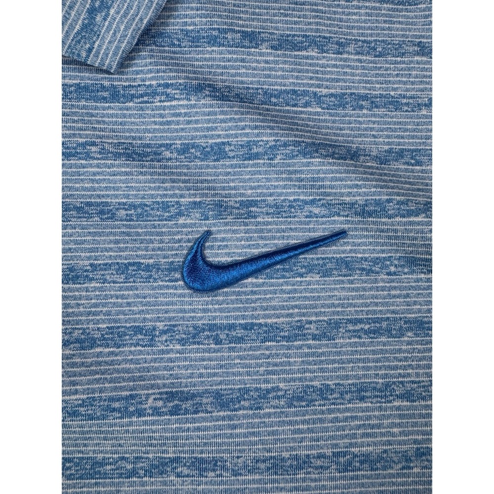 Nike Mens Polo Short Sleeve Golf Blue Stripes Size L Large - Picture 5 of 7